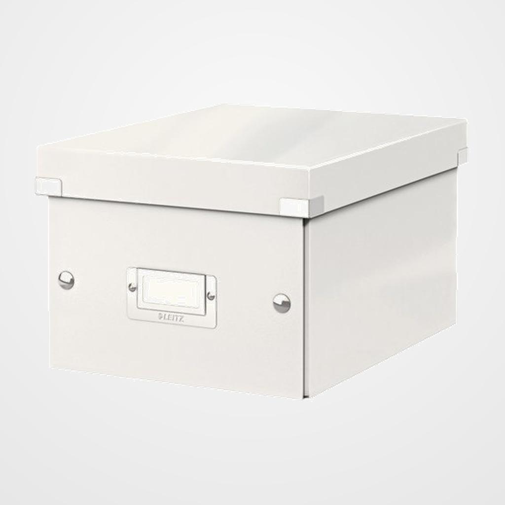 CAJA PARA ALMACENAMIENTO LEITZ CLICK&STORE 85% CARTON RECICLADO 7 LITROS PEQUEÑA 216x160x282 mm BLANCO