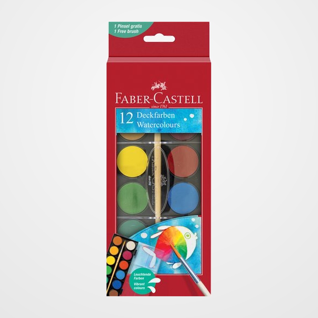 [13501216] ACUARELAS FABER-CASTELL ESTUCHE de 12 COLORES