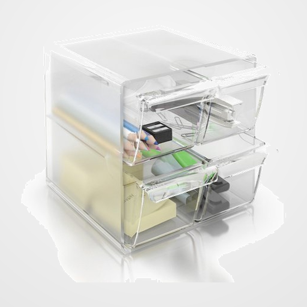 BANDEJA ORGANIZADOR ARCHICUBO 6704 (cubo 4 cajones pequeños) CRISTAL