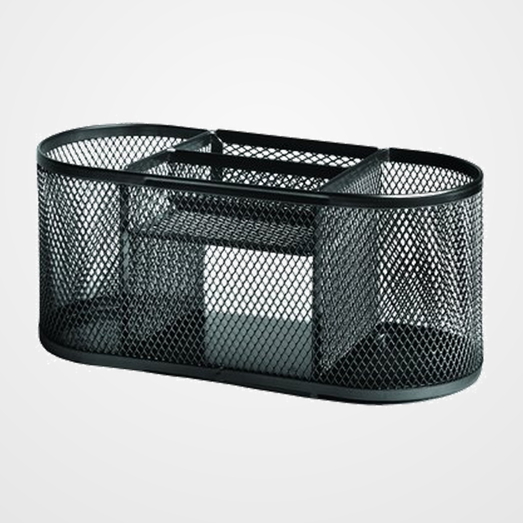 ORGANIZADOR SOBREMESA FOROFIS OVALADO METALICO MALLA NEGRO