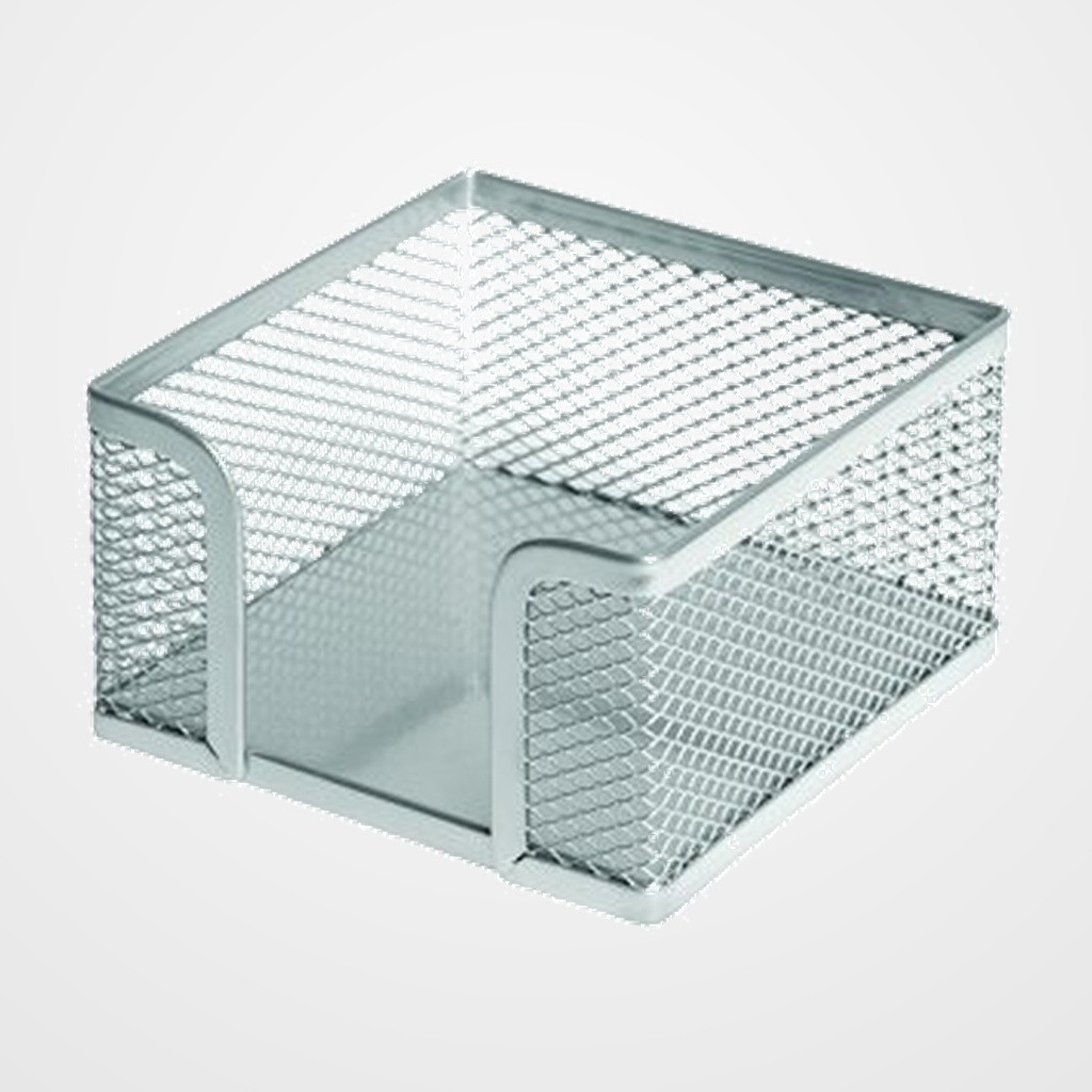 [24301167] PORTA NOTAS FOROFIS METALICO MALLA CUADRADO PLATEADO