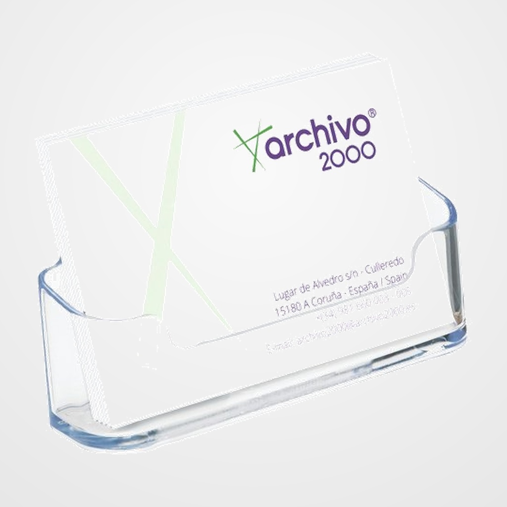 PORTATARJETAS SOBREMESA 1 COMPARTIMENTO HORIZONTAL CRISTAL