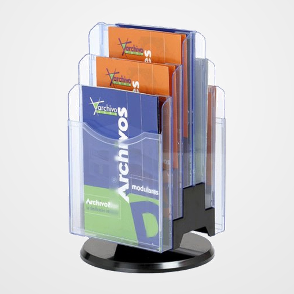 SOPORTE VERTICAL GIRATORIO DE 6 BANDEJAS ARCHIPLAY AZUL TRANSPARENTE