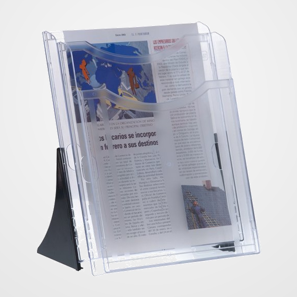 SOPORTE VERTICAL 2 BANDEJAS A4 ARCHIPLAY CRISTAL TRANSPARENTE