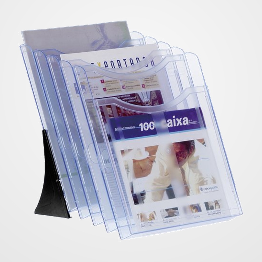 SOPORTE VERTICAL 5 BANDEJA A4 ARCHIPLAY AZUL TRANSPARENTE