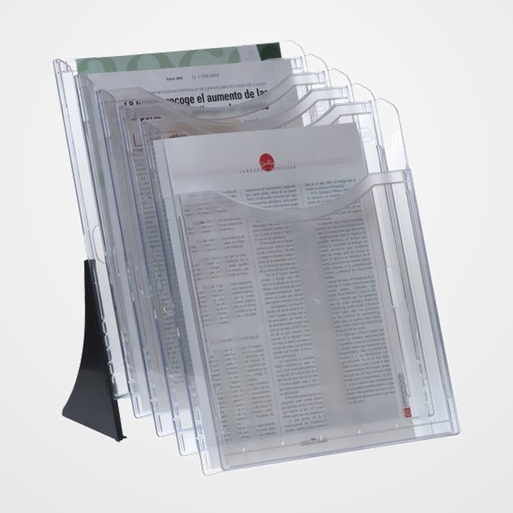 [14504100] SOPORTE VERTICAL 5 BANDEJA A4 ARCHIPLAY CRISTAL