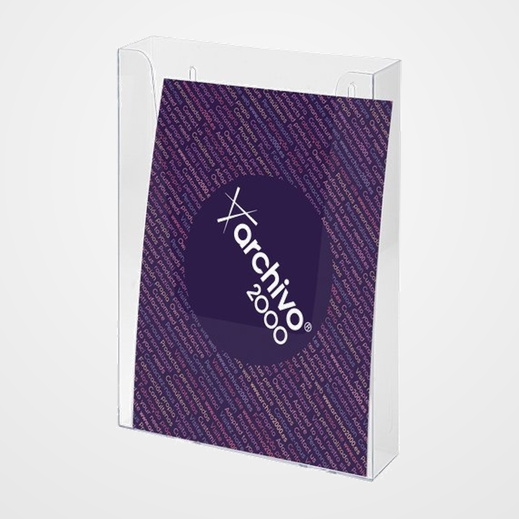 PORTAFOLLETOS MURAL A.2000 1/3 A4 VERTICAL 1 COMPARTIMENTO RESPALDO ALTO CRISTAL