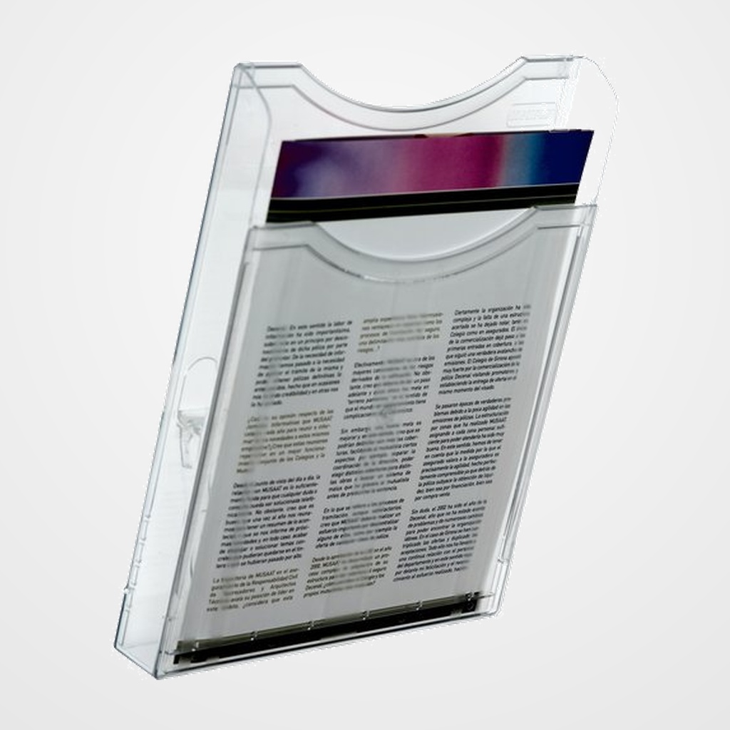 SOPORTE MURAL DE 1 BANDEJA A4 ARCHIPLAY CRISTAL TRANSP.