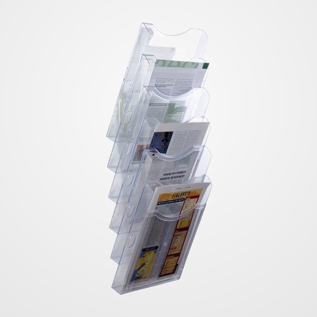 SOPORTE MURAL DE 6 BANDEJAS A4 ARCHIPLAY CRISTAL TRANSPARENTE