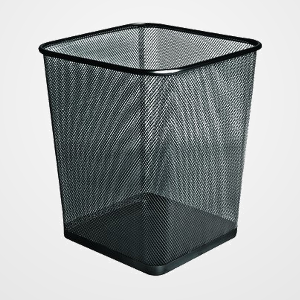 PAPELERA METALICA FOROFIS MALLA CUADRADA NEGRA