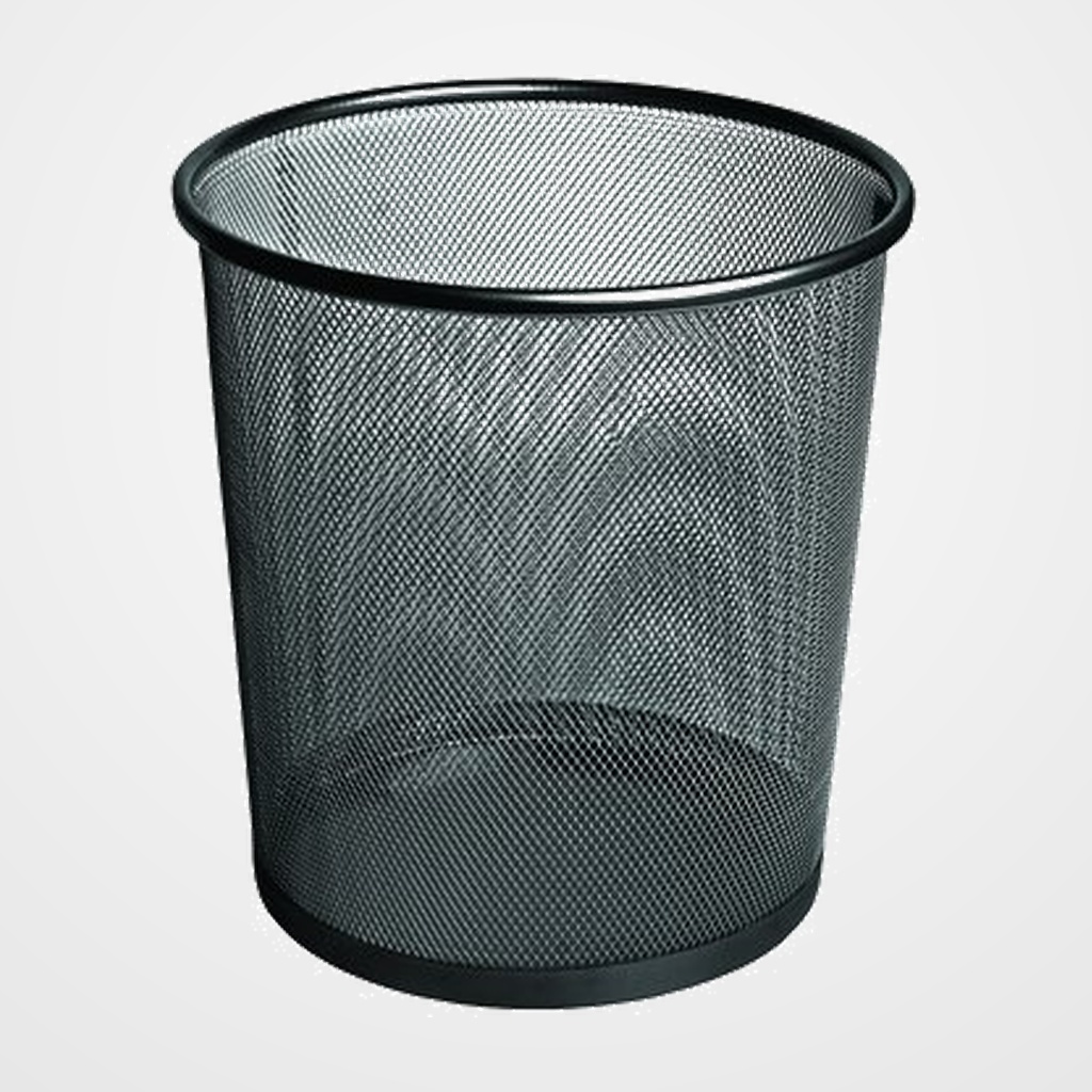 [14401454] PAPELERA METALICA FOROFIS MALLA REDONDA NEGRA
