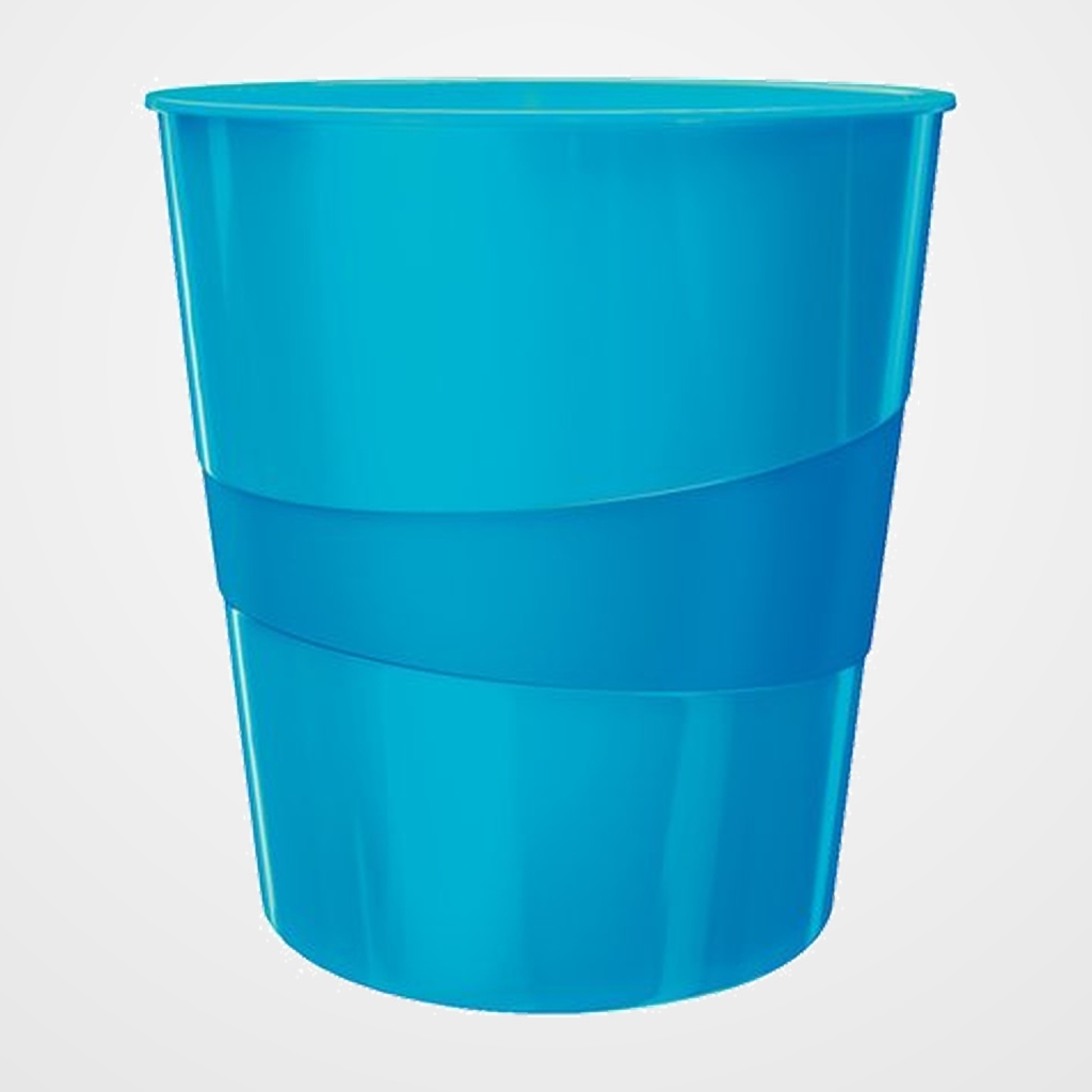 [14401362] PAPELERA PLASTICO CERRADA LEITZ WOW 15L AZUL