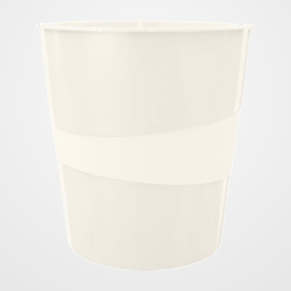 PAPELERA PLASTICO CERRADA LEITZ WOW 15L BLANCO