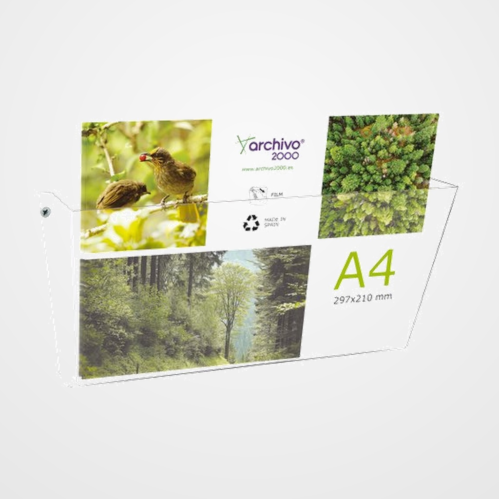 PORTADOCUMENTOS MURAL A4 HORIZONTAL 1 COMPARTIMENTO CRISTAL