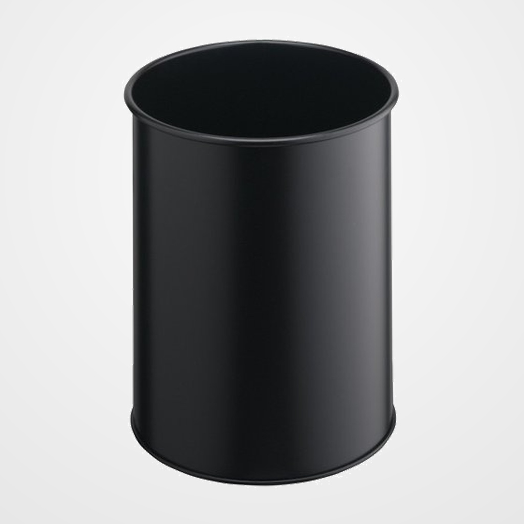 PAPELERA METALICA DURABLE REDONDA 15 LITROS NEGRA