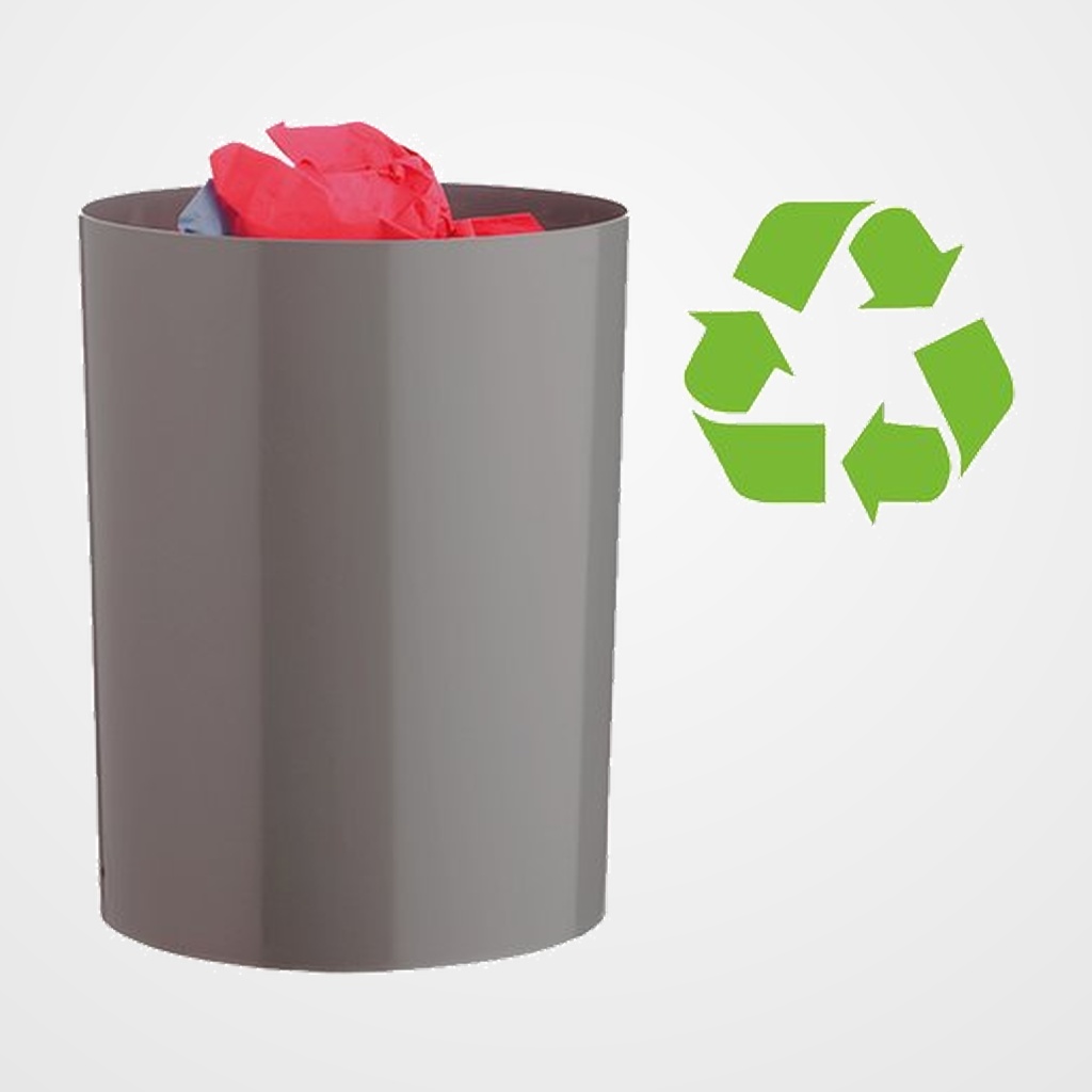 PAPELERA PLASTICO CERRADA A.2000 GRIS