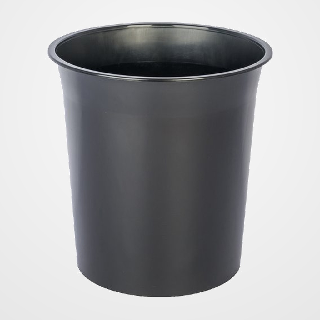 PAPELERA PLASTICO CERRADA 16 LITROS NEGRA