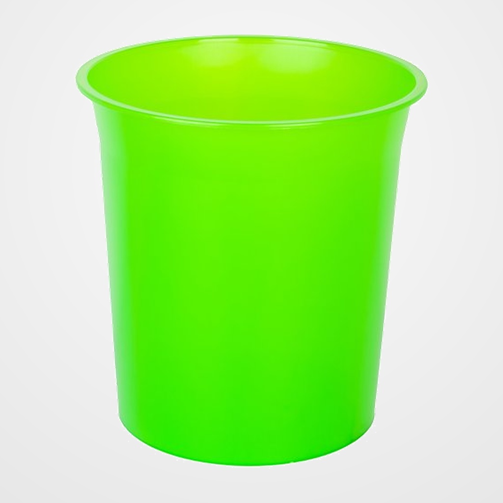 PAPELERA PLASTICO CERRADA 16 LITROS TRASLUCIDO KIWI