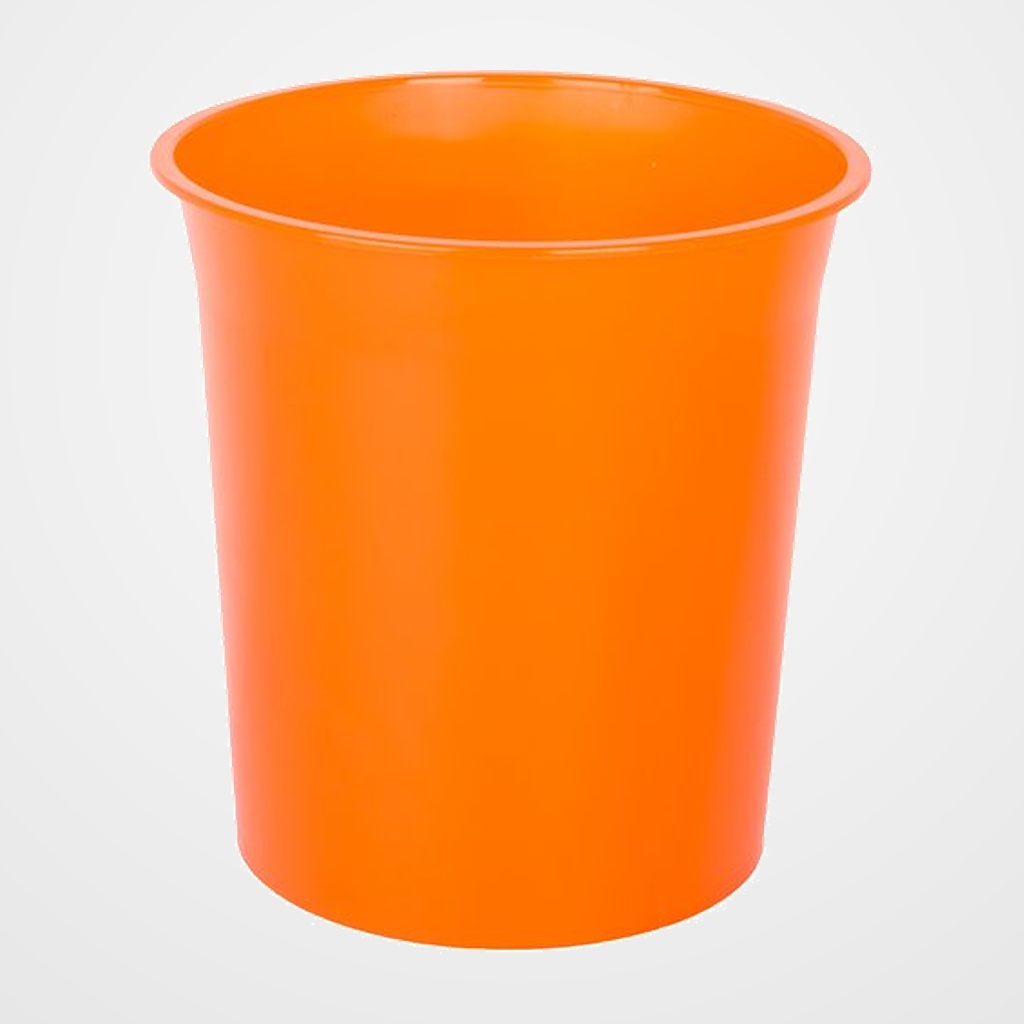 PAPELERA PLASTICO CERRADA 16 LITROS TRASLUCIDO NARANJA