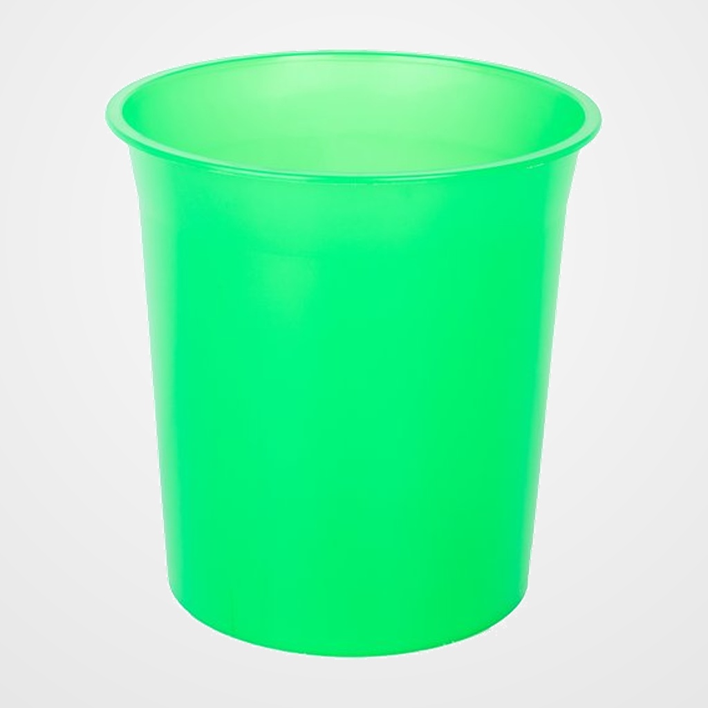 [14401063] PAPELERA PLASTICO CERRADA 16 LITROS TRASLUCIDO VERDE