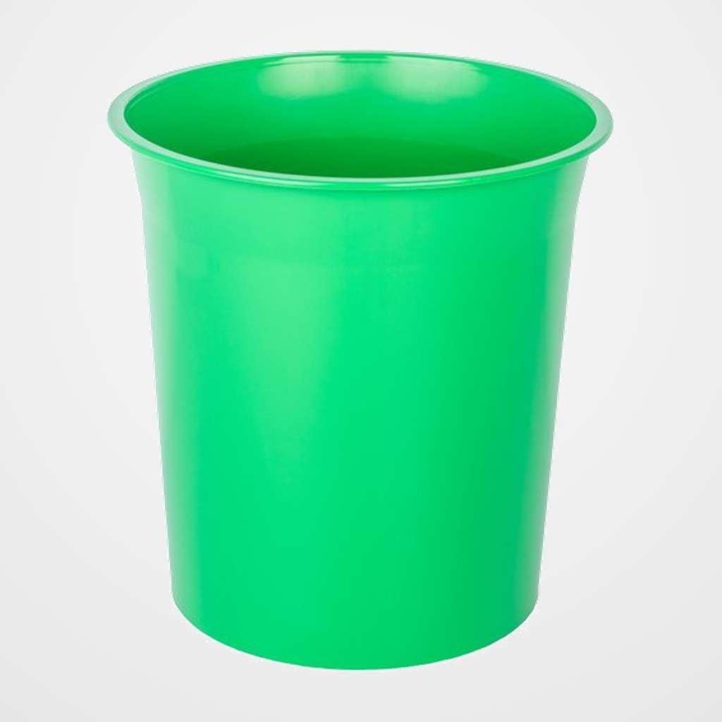 PAPELERA PLASTICO CERRADA 16 LITROS VERDE