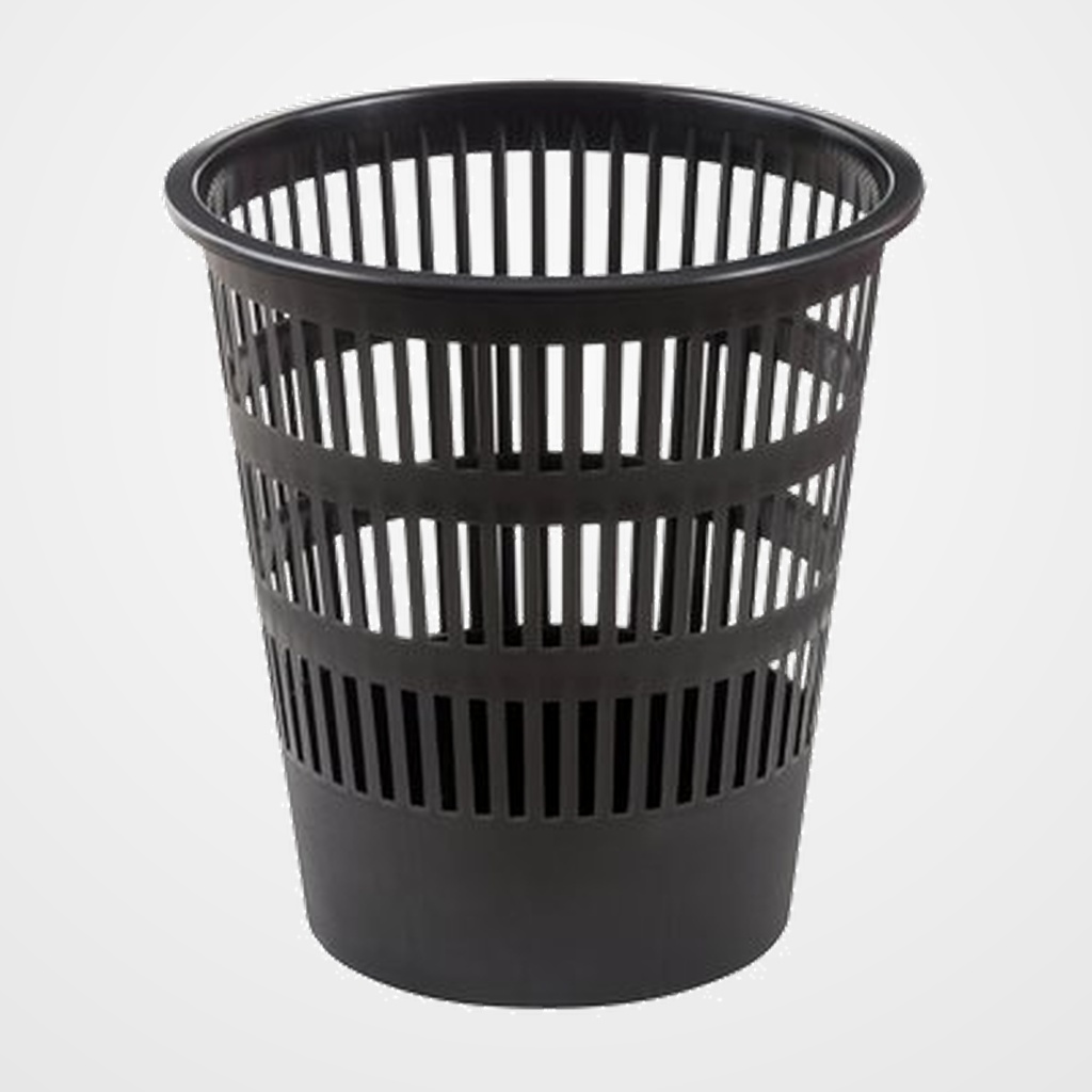 PAPELERA PLASTICO REJILLA FAIBO 12 L NEGRA