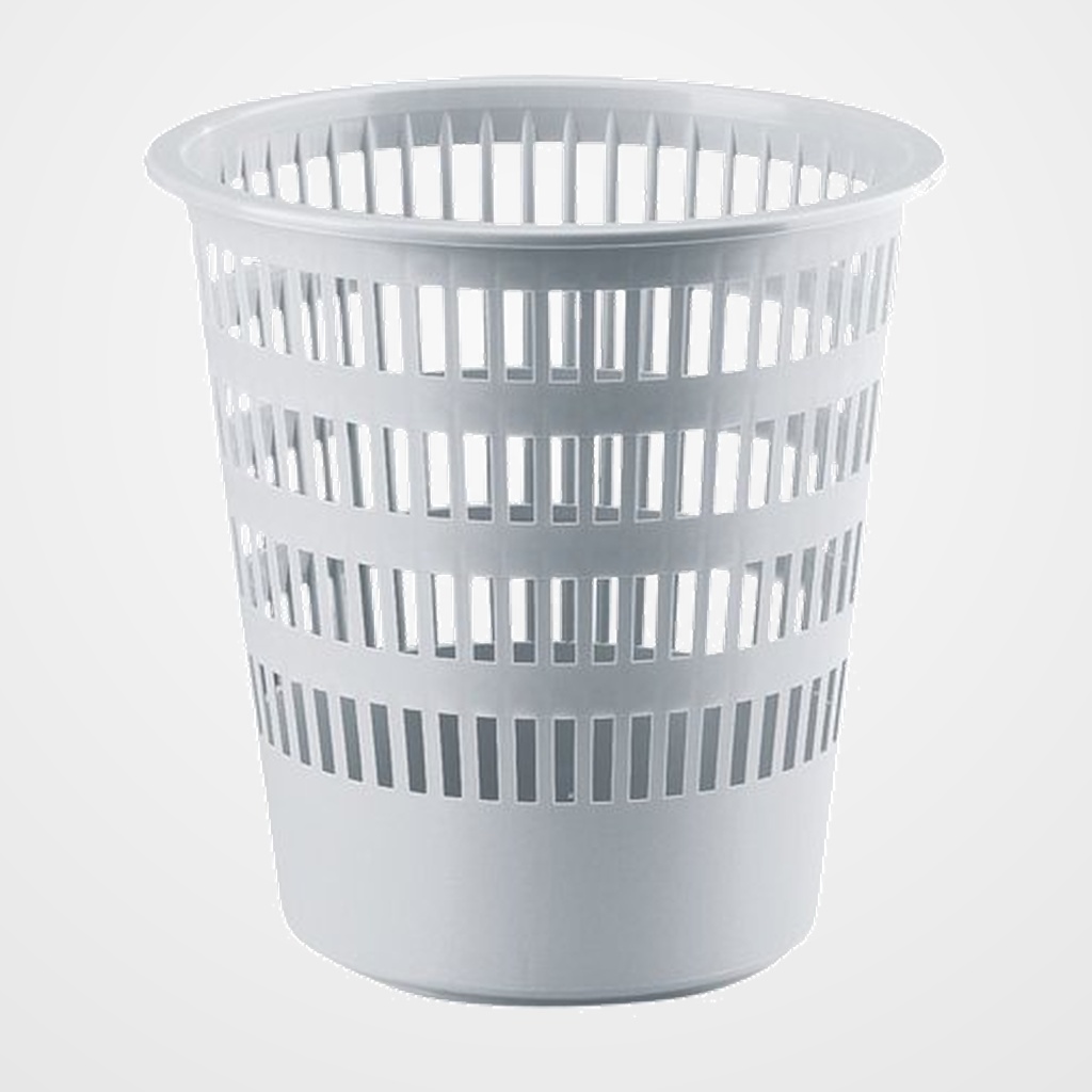 PAPELERA PLASTICO REJILLA FAIBO 16 L GRIS