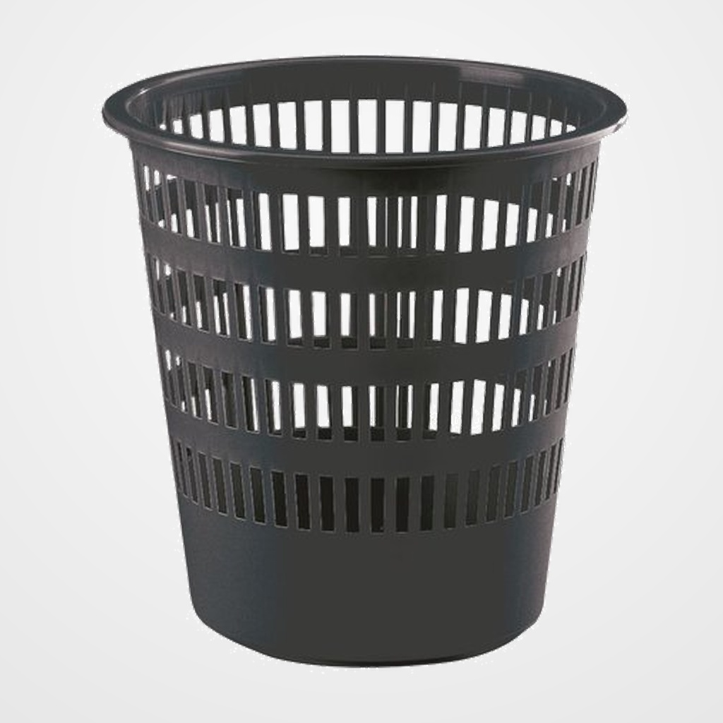 PAPELERA PLASTICO REJILLA FAIBO 16 L NEGRA