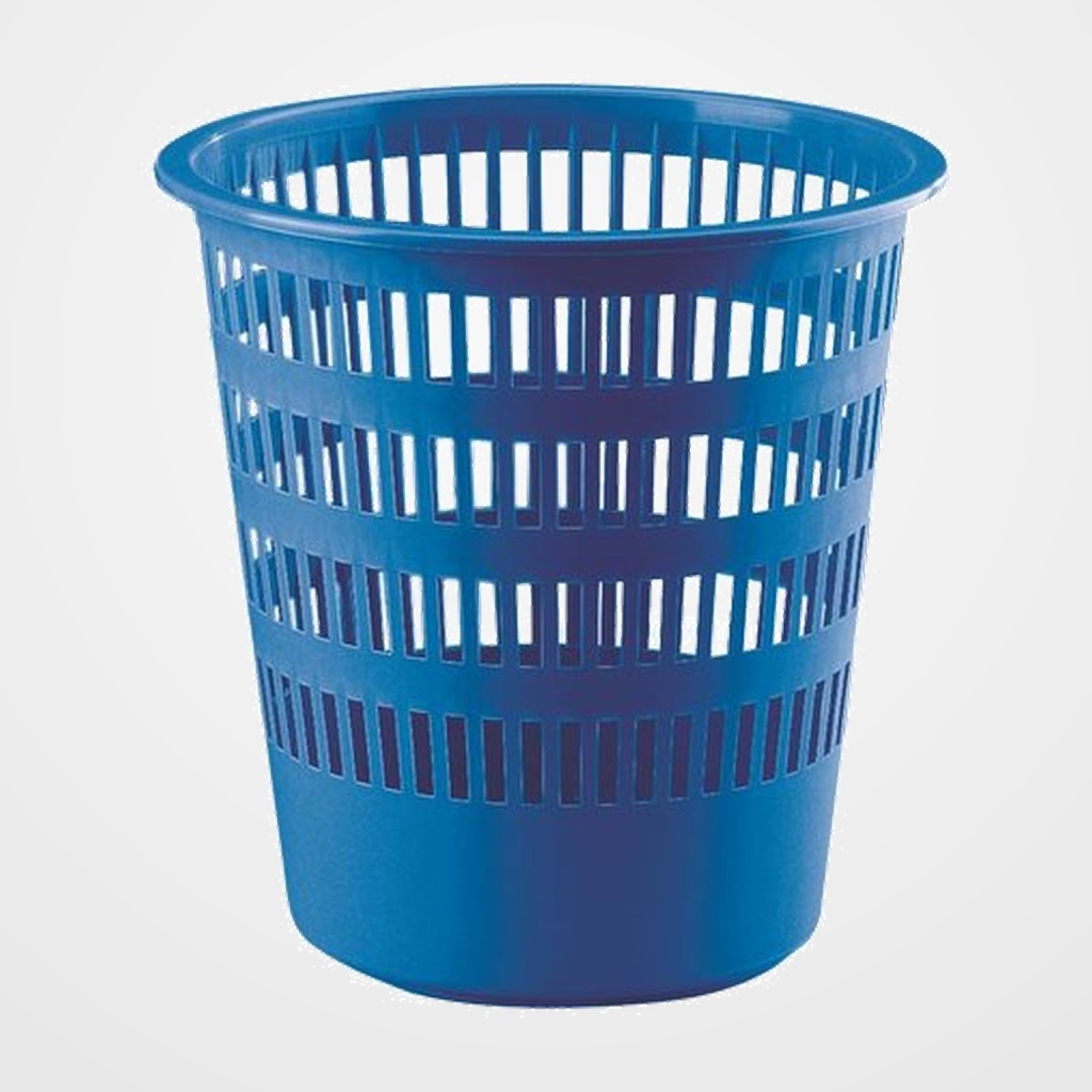 PAPELERA PLASTICO REJILLA FAIBO 16.L  AZUL