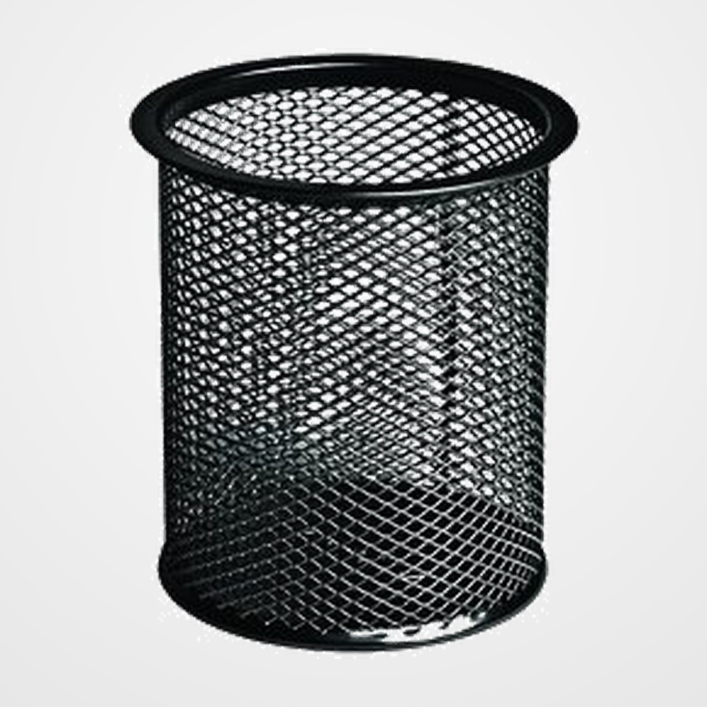 PORTA LAPICES FOROFIS METALICO MALLA REDONDO NEGRO
