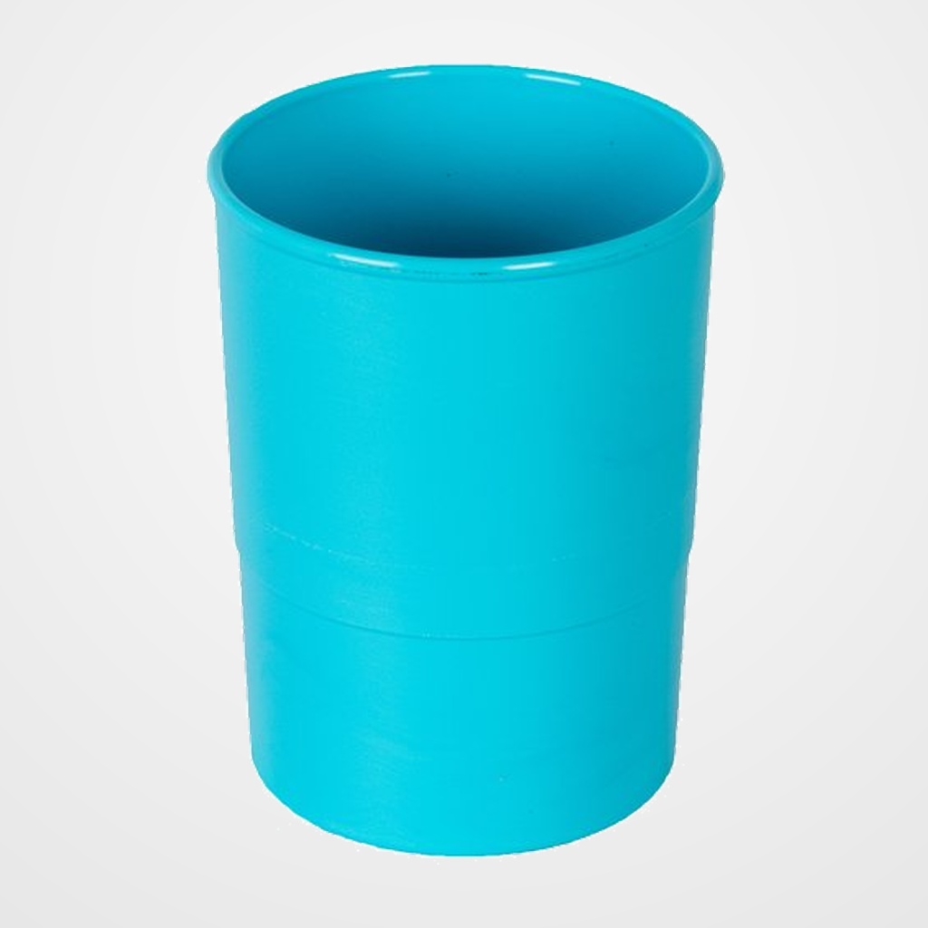 PORTA LAPICES PLASTICO REDONDO AZUL