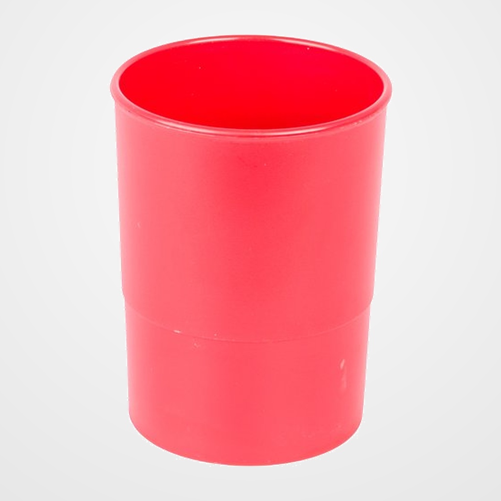 PORTA LAPICES PLASTICO REDONDO ROJO