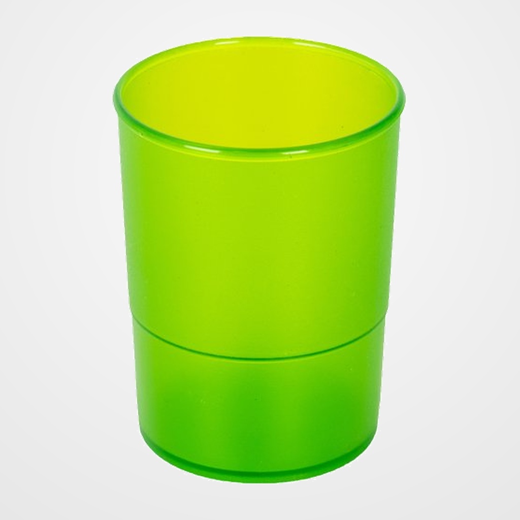 PORTA LAPICES PLASTICO REDONDO TRASLUCIDO KIWI