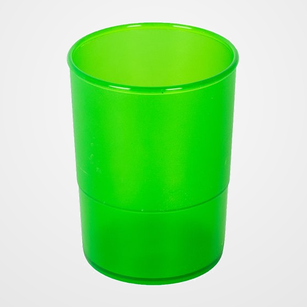 PORTA LAPICES PLASTICO REDONDO TRASLUCIDO VERDE