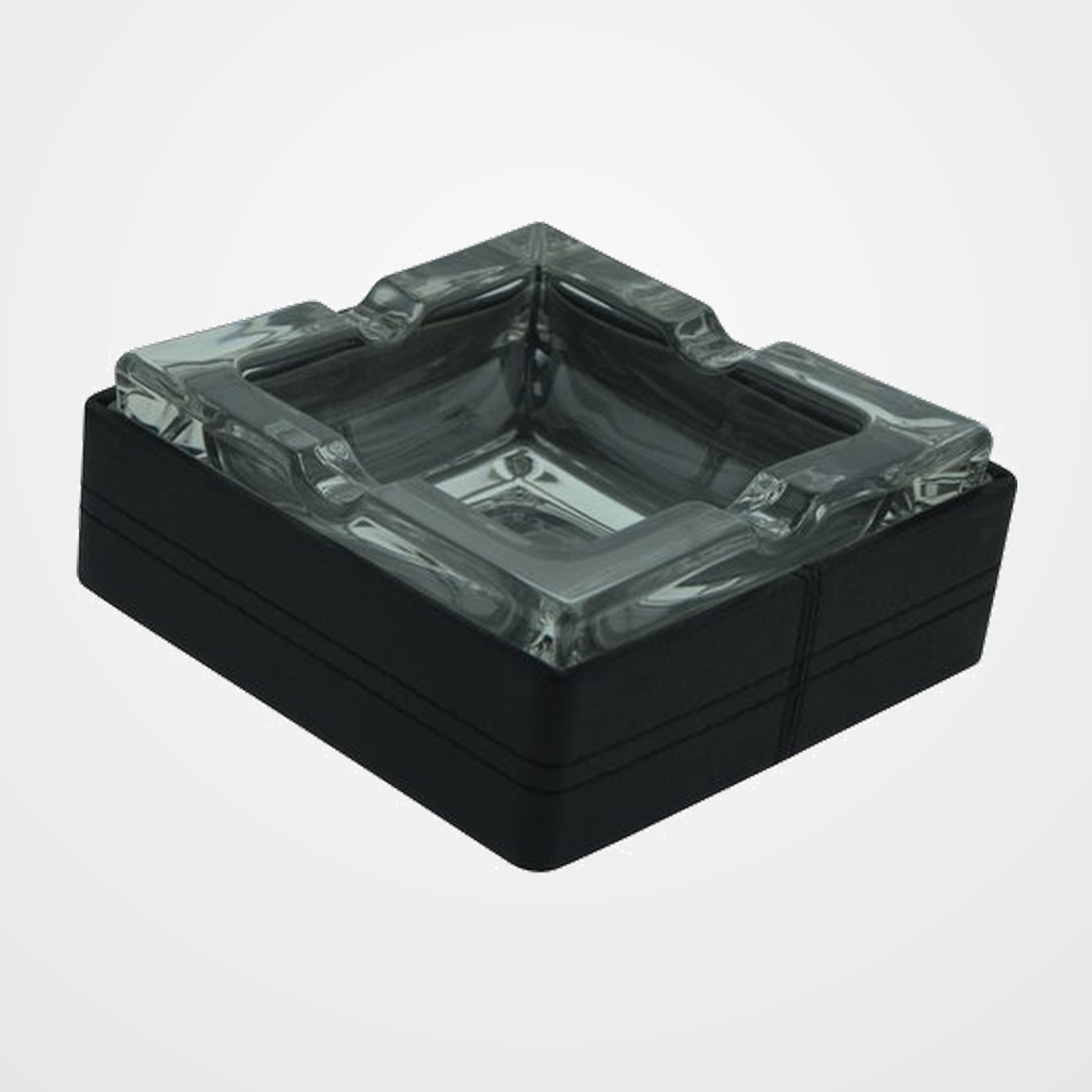 CENICERO TOMAS CARNERO POLIPIEL 15x15 CM. NEGRO