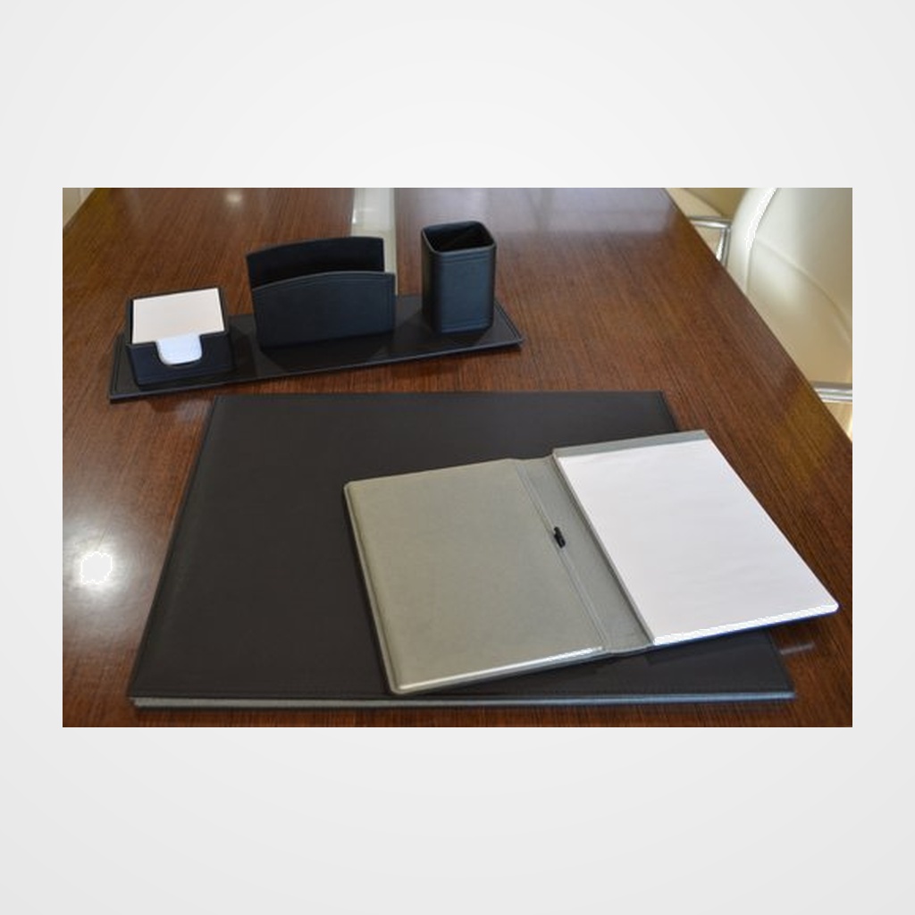 CONJUNTO ESCRITORIO TOMAS CARNERO ESCRIBANIA POLIPIEL NEGRO