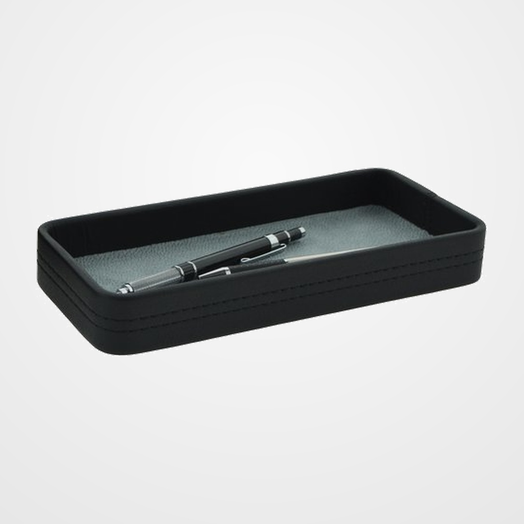 CUBETA PORTA LAPICES TOMAS CARNERO RECTANGULAR POLIPIEL 23x10x3 CM. NEGRO