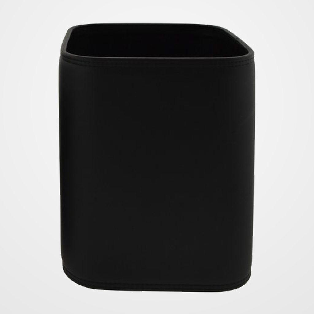 PAPELERA TOMAS CARNERO POLIPIEL GRANDE CUADRADA 27x27x37 CM. NEGRO