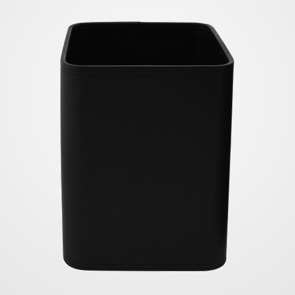PAPELERA TOMAS CARNERO POLIPIEL PEQUEÑA CUADRADA 24x24x32 CM. NEGRO