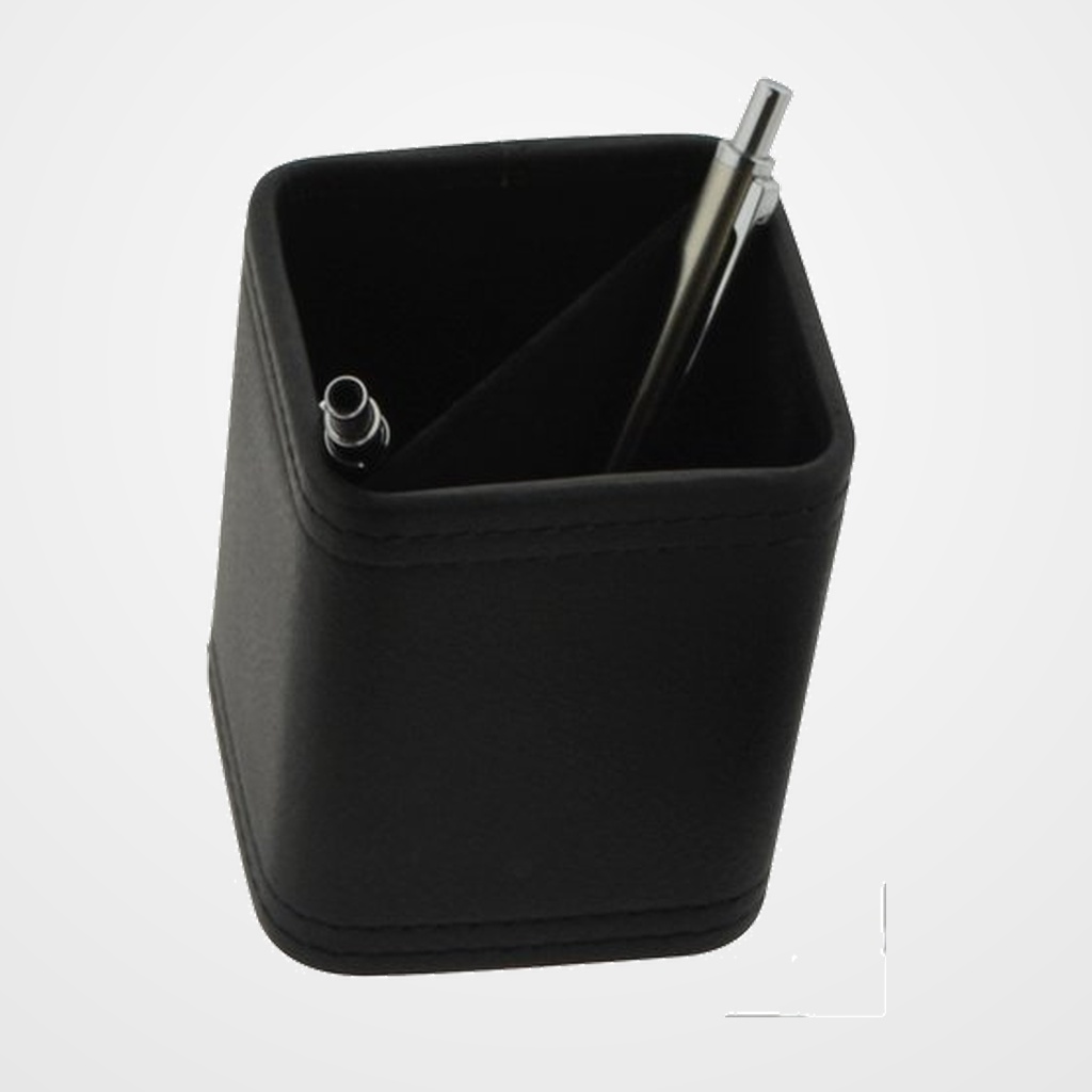 PORTA LAPICES TOMAS CARNERO CUADRADO POLIPIEL 8x8x11,5 CM. NEGRO