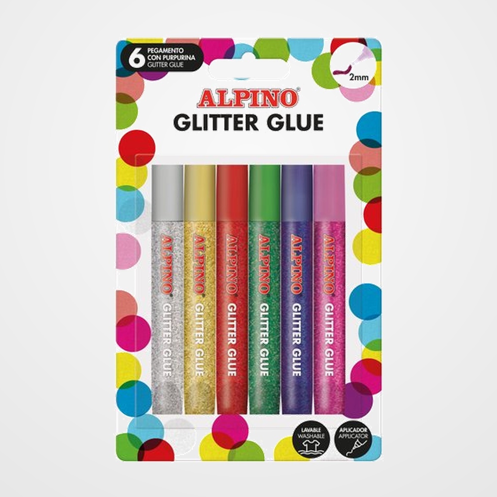 PURPURINA ALPINO COLA (tubo) JUEGO CREATIVO CLASSIC de 6