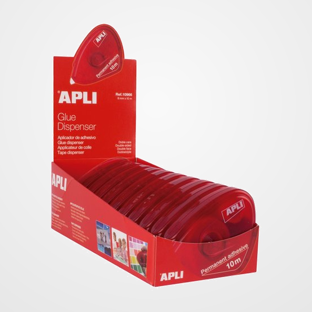 ROLLER ADHESIVO APLI CASSETTE PERMANENTE DOBLE CARA 10 MTS.