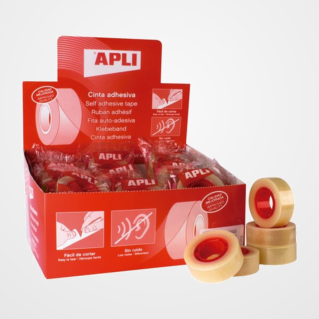 CINTA ADHESIVA APLI TRANSPARENTE rollo 33x19