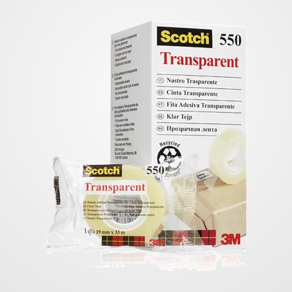 CINTA ADHESIVA SCOTCH 550 TRANSPARENTE rollo 33x19