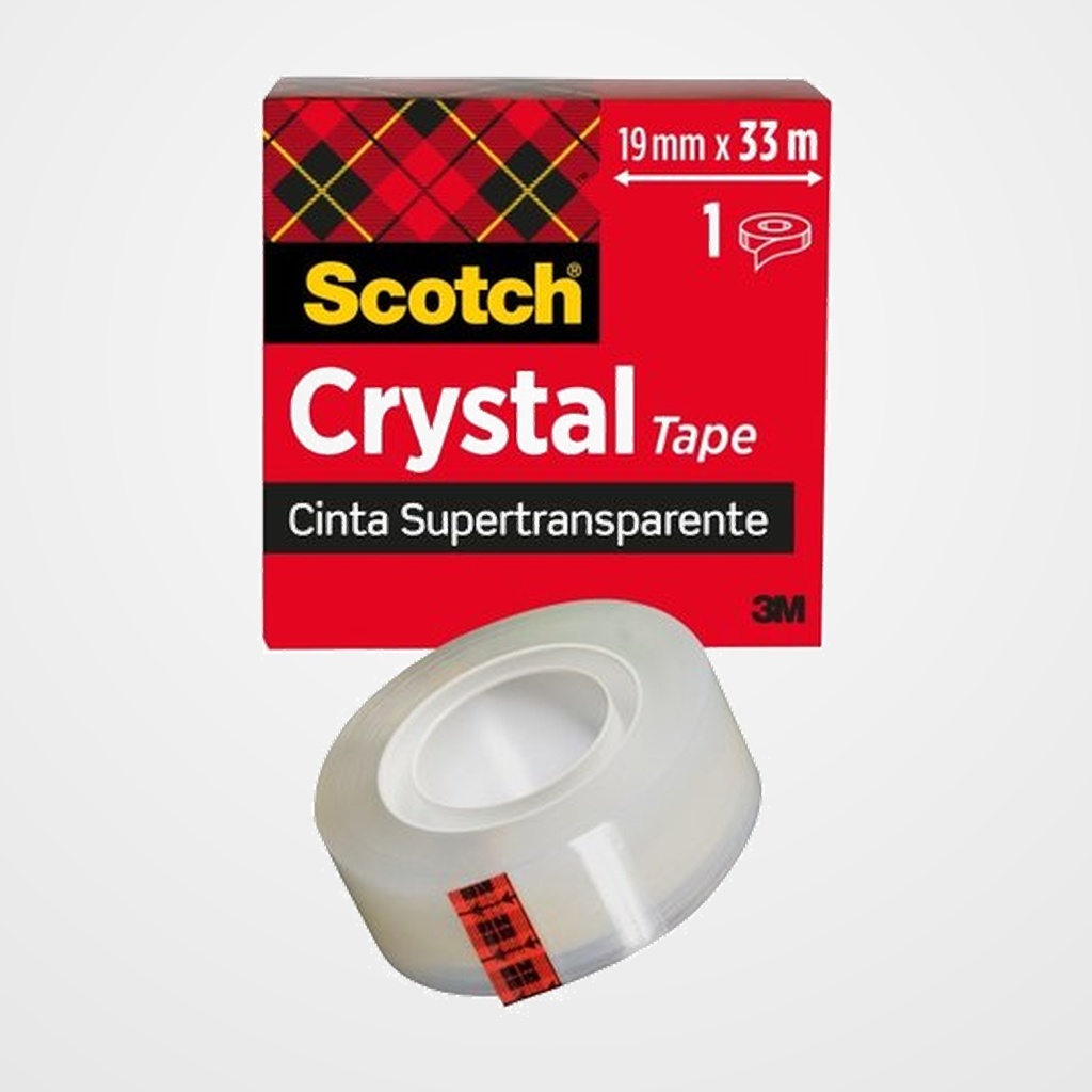CINTA ADHESIVA SCOTCH CRYSTAL ULTRATRANSPARENTE rollo 33x19