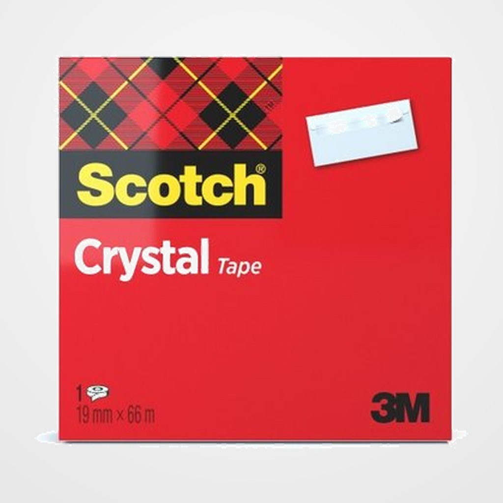 CINTA ADHESIVA SCOTCH CRYSTAL ULTRATRANSPARENTE rollo 66x19