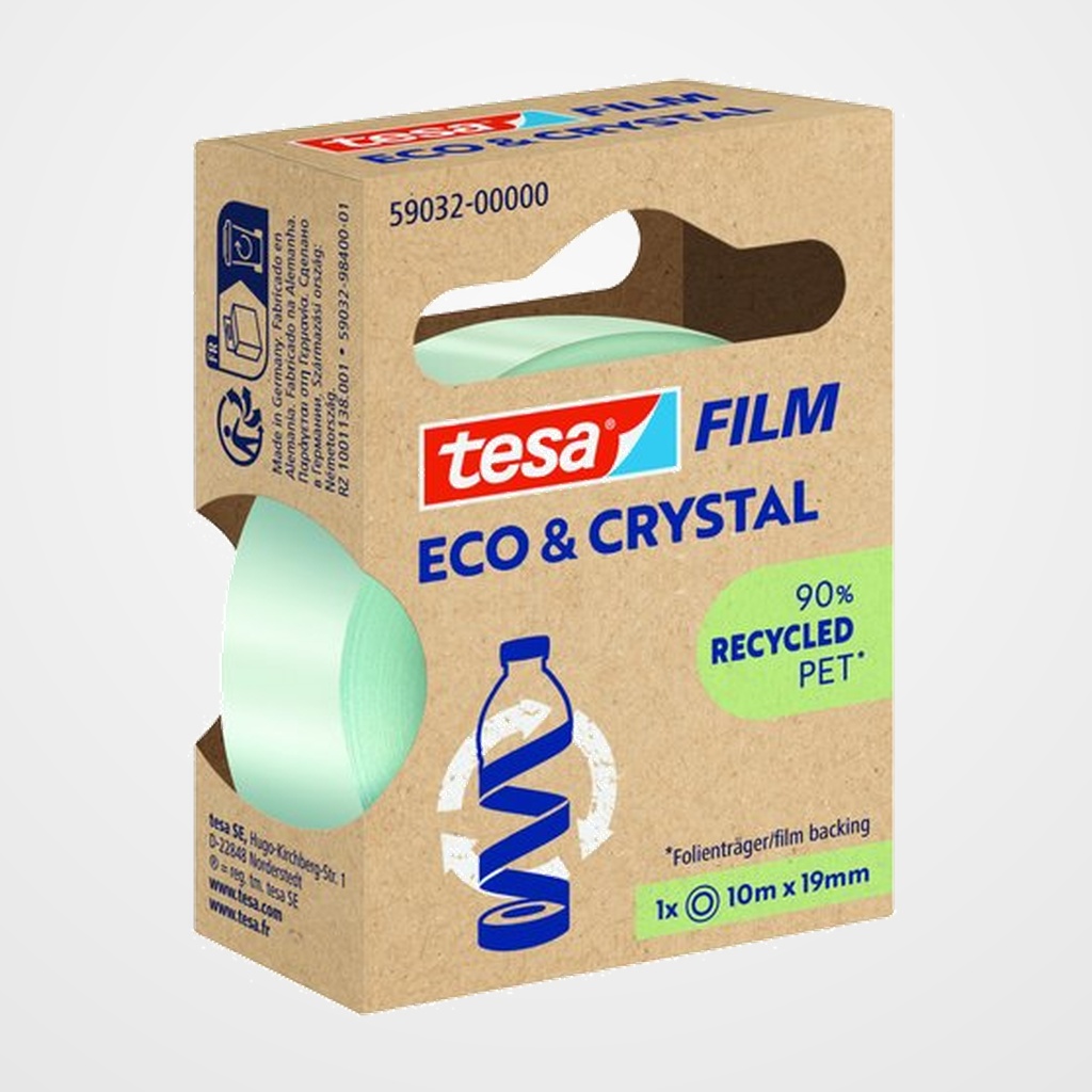 CINTA ADHESIVA TESA ECO&CRYSTAL (90% reciclado) rollo 10x19