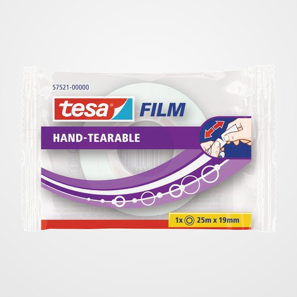 CINTA ADHESIVA TESA SIN TIJERAS rollo 25x19 en BOLSA