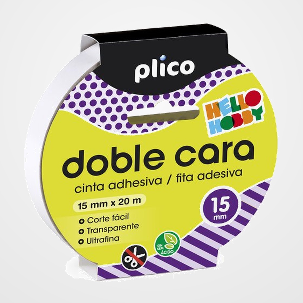 CINTA ADHESIVA DOBLE CARA PLICO rollo 15x20