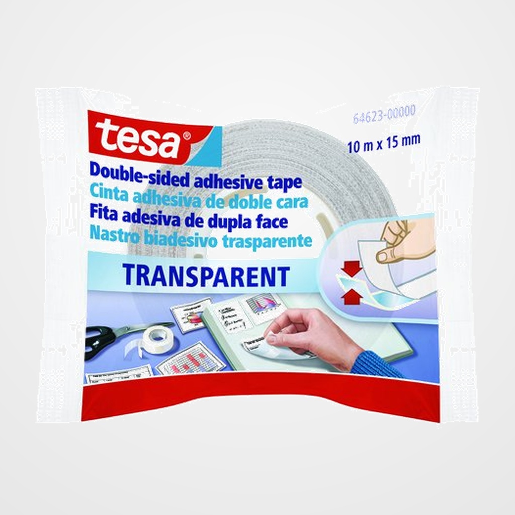 CINTA ADHESIVA DOBLE CARA TESA  rollo 10x15 TRANSPARENTE